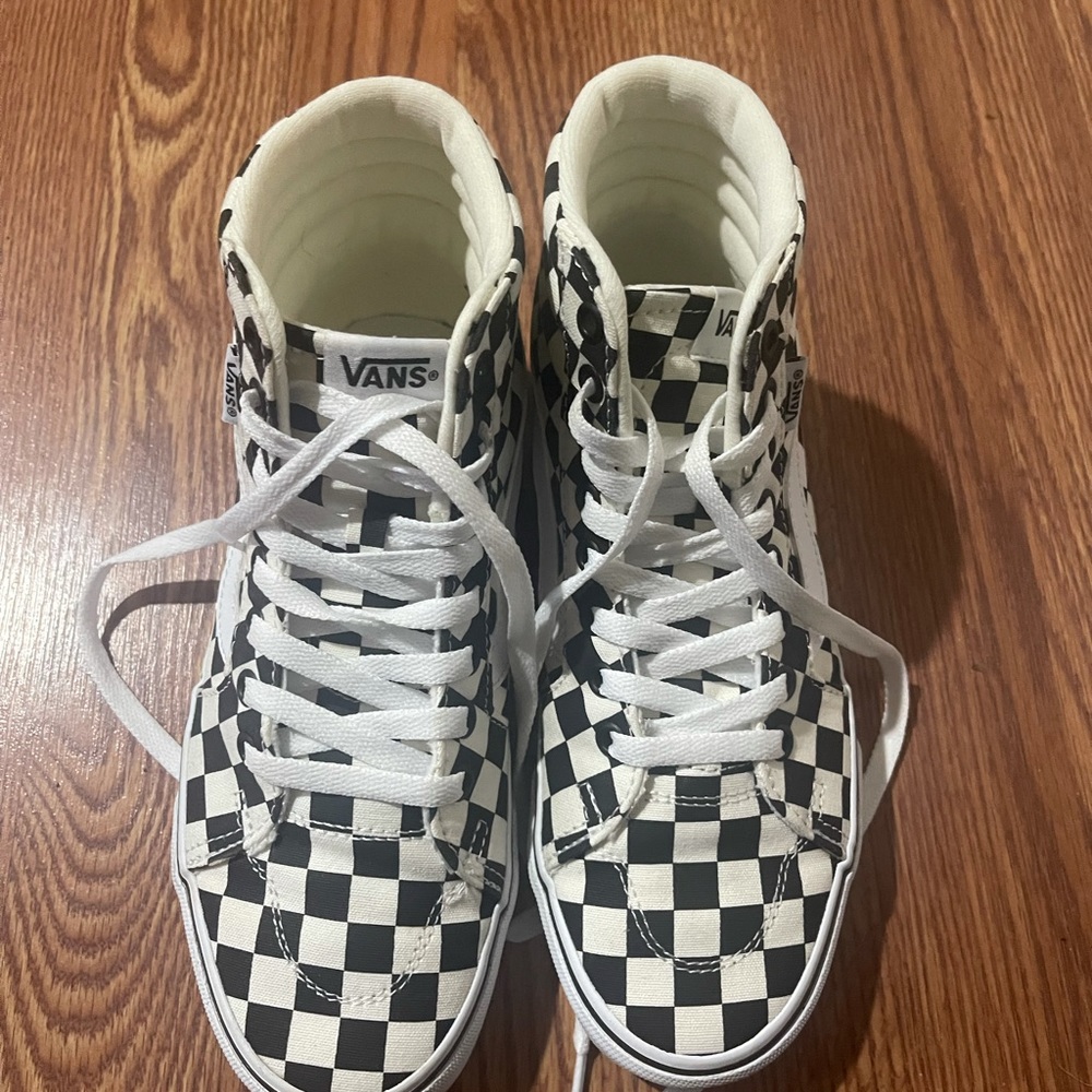 Checkered high top vans